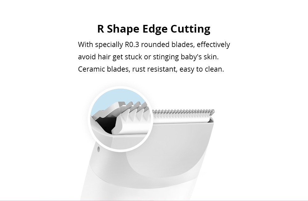 Xiaomi MiTU Baby Hair Clipper Ceramic Blades IPX7 Water Resistant Multiple Cutting Lengths Haircut - White