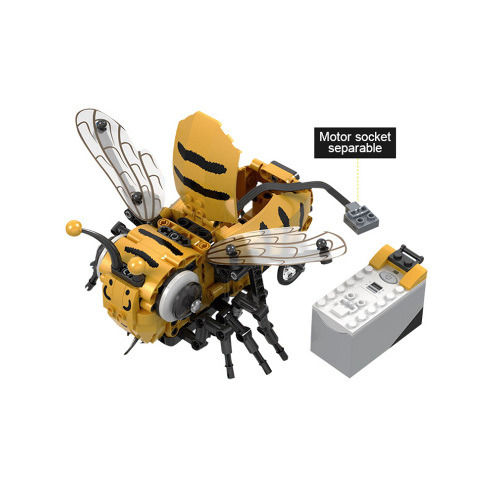 Mofun 7110 285PCS DIY Electric Bee Assembling Building Blocks RC Smart Robot With Automatic Obstacle Avoidance