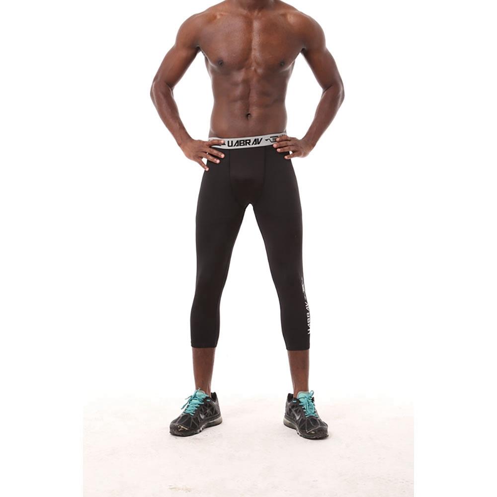 X9 Men Fitness Pants Training Elastic Sports Capri Trousers Size M - Black