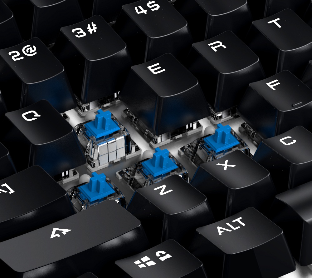 GameSir GK300 Wireless Bluetooth/2.4G Mechanical Gaming Keyboard TTC Blue Switch - Gray