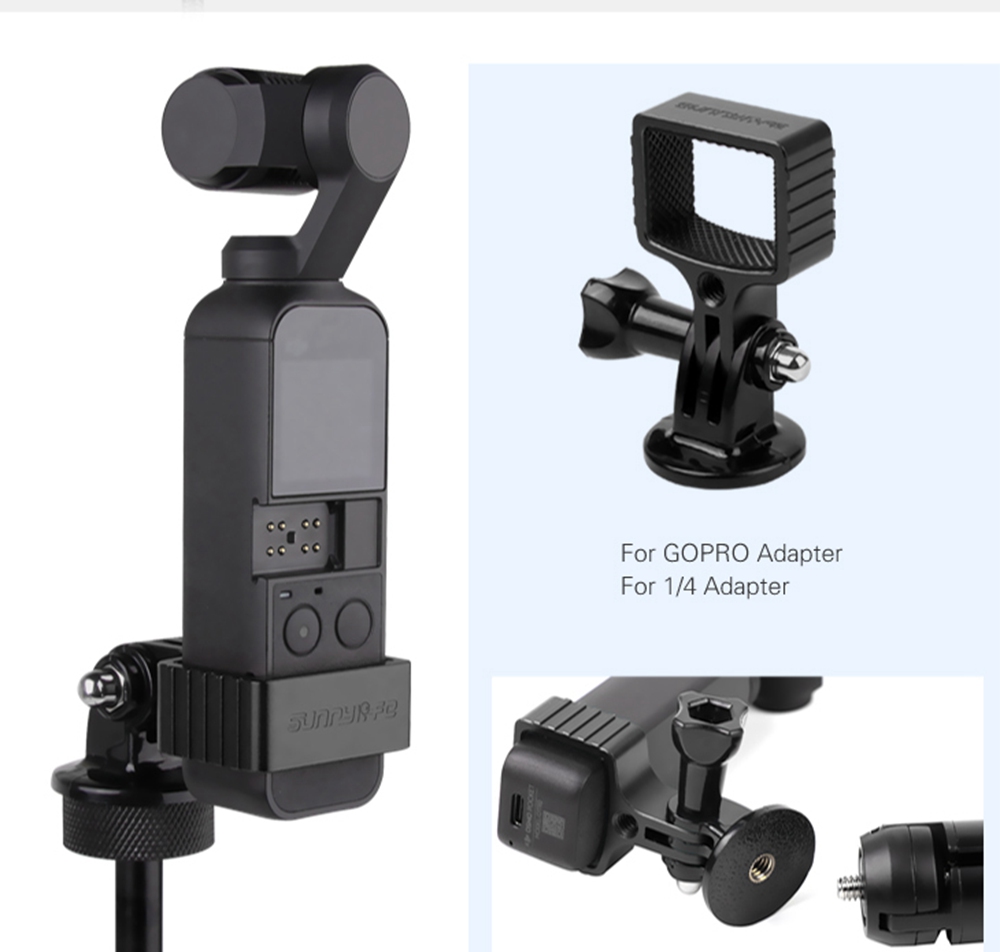 Sunnylife Expansion Accessories Metal Adapter + Tripod + Extension Rod Set for DJI OSMO Pocket Gimbal
