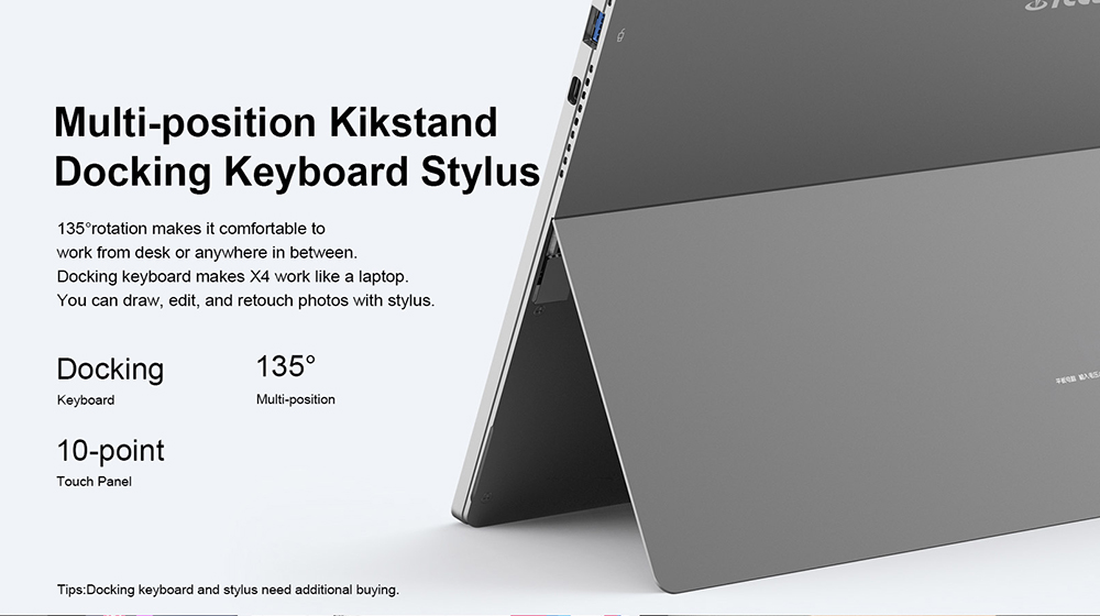 Teclast X4 Tablet PC Intel Celeron N4100 Quad Core 11.6" IPS 1920*1080 8GB RAM 128GB SSD Windows 10 - Grey