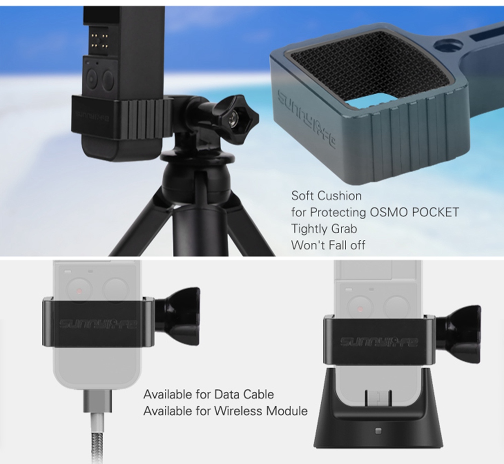 Sunnylife Expansion Accessories Metal Adapter + Tripod + Extension Rod Set for DJI OSMO Pocket Gimbal
