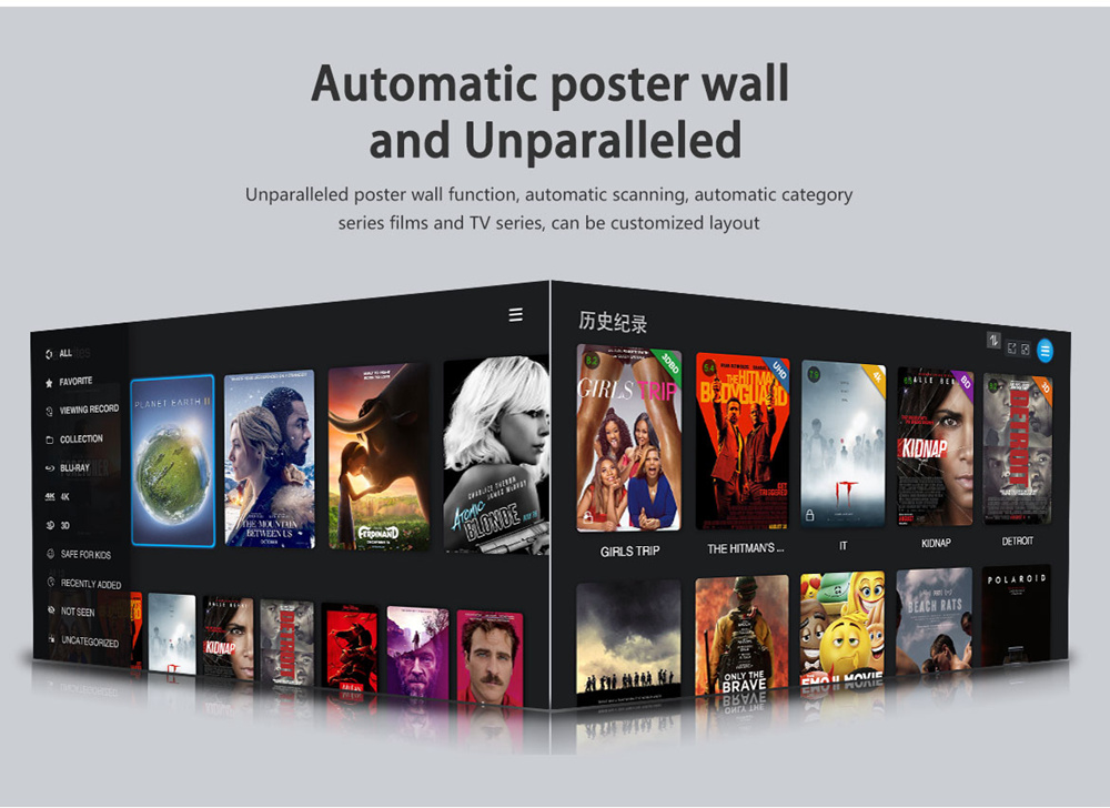 ZIDOO Z9S Realtek RTD1296 Android  2GB/16GB Blue-ray Navigation 4K UH TV Box  Dual Band WIFI Gigabit LAN SATA 3.0 USB 3.0 Bluetooth