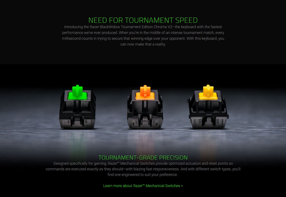 Razer BlackWidow Tournament Edition Chroma V2 Wired Keyboard Edition Mechanical Gaming Keyboard - Quartz