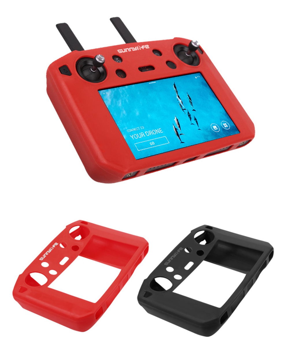 Sunnylife Expansion Accessories Remote Control Silicone Case with Hood for DJI Smart Controller - Black