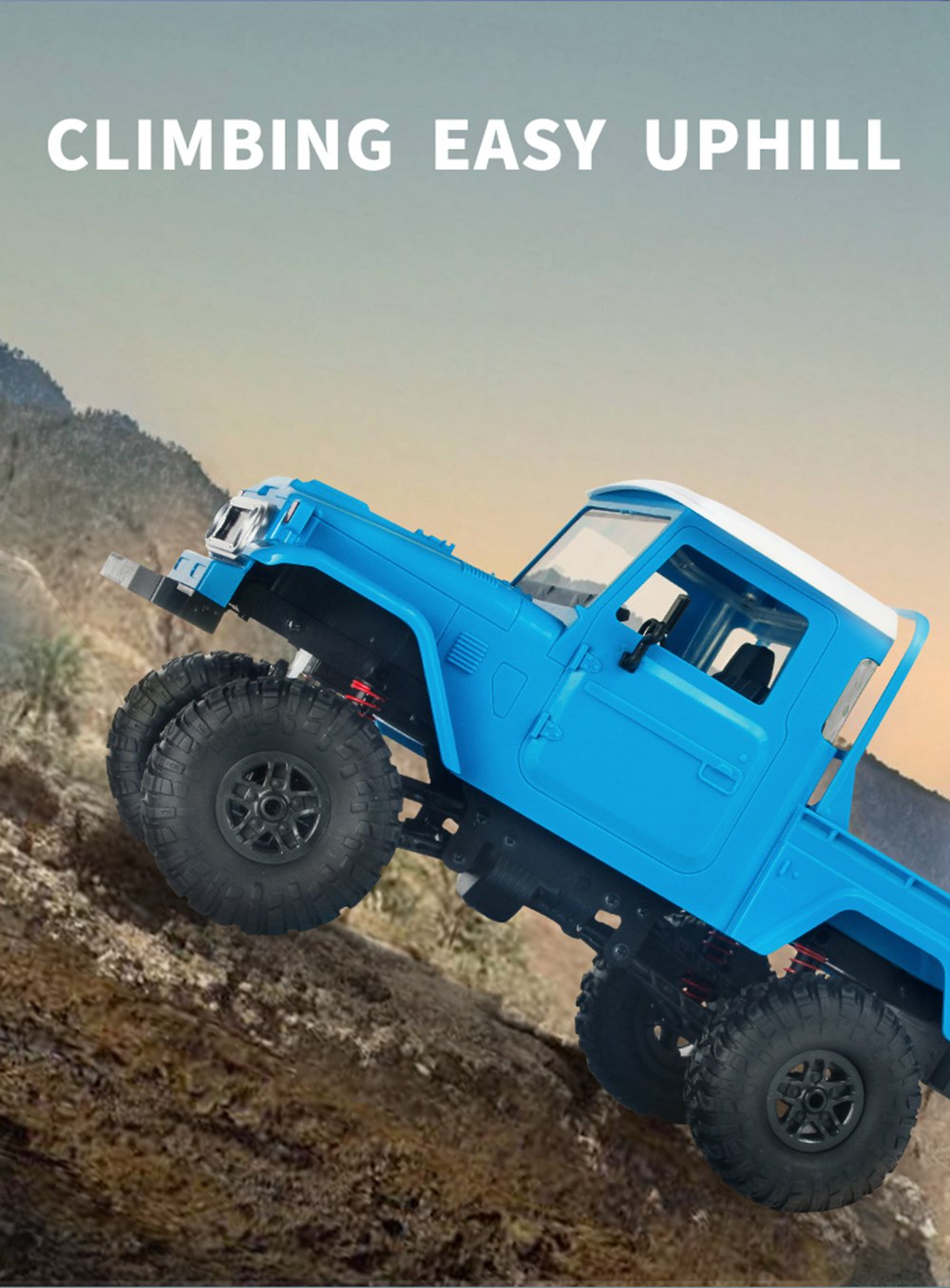 MN Model MN-45 1/12 2.4G 4WD Climbing Off-road Vehicle RC Car With LED Light RTR - Blue