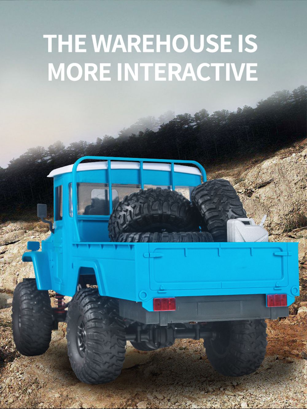 MN Model MN-45 1/12 2.4G 4WD Climbing Off-road Vehicle RC Car With LED Light RTR - Blue