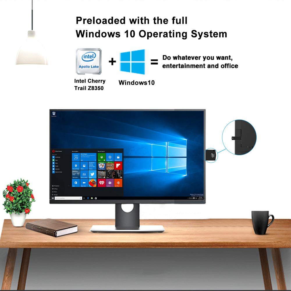 T6 Intel Atom x5-Z8350 Windows10 2GB/32GB 4K Mini PC WiFi Bluetooth USB3.0