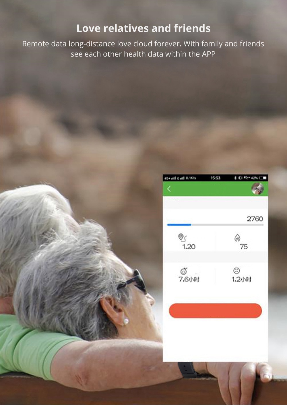 Makibes B02 Smartwatch 1.3 inch Round TFT IP67 Water Resistant  Fitness Tracker Blood Pressure Color UI Wristband - Red