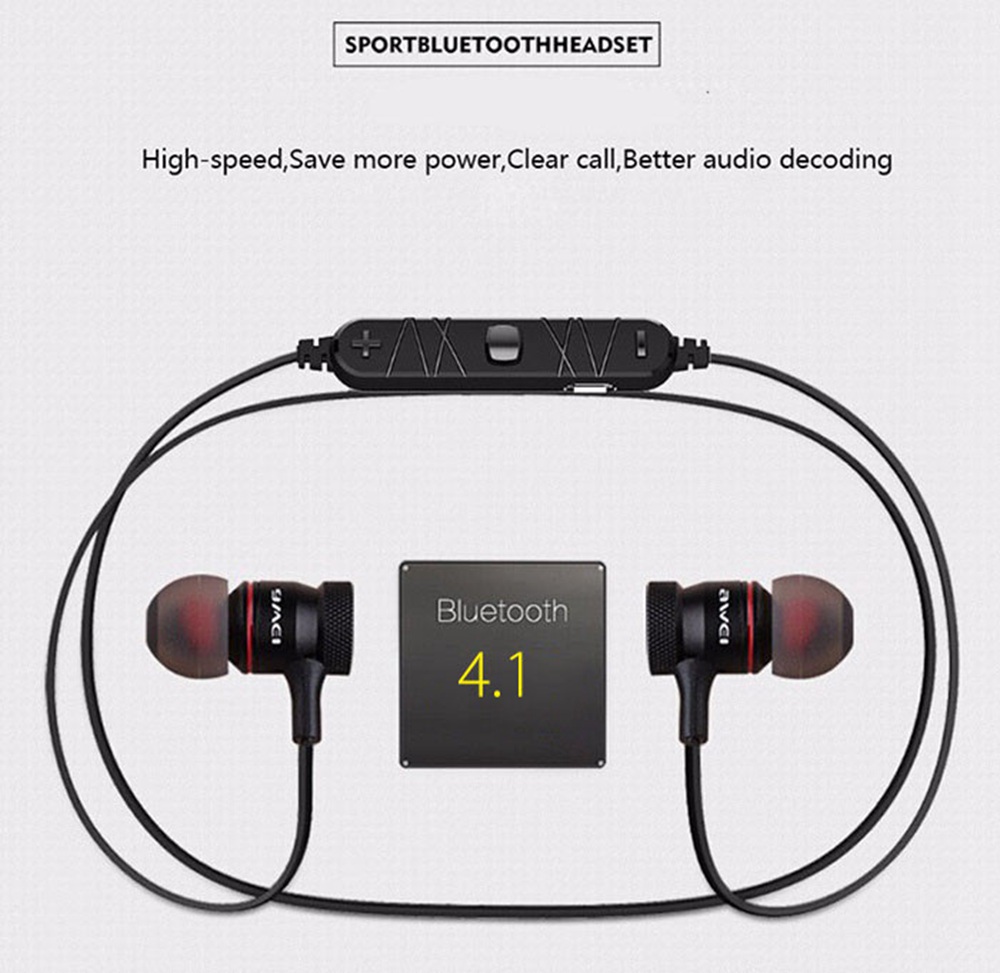 AWEI A920BL Bluetooth Earphones Magnetic CVC6.0 Noise Reduction - Red