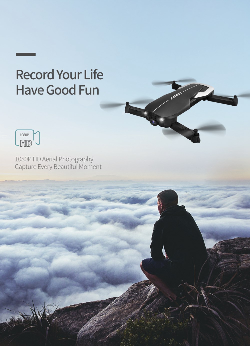 JJRC H71 GRUS 1080P WIFI FPV Foldable RC Quadcopter With Optical Flow Positioning RTF - White