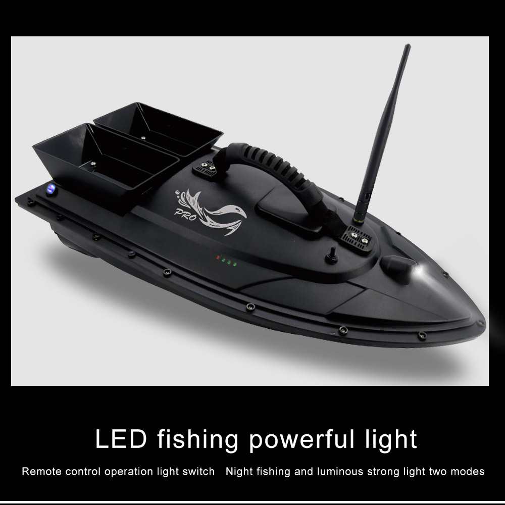 Flytec V500 500m Remote Distance Fishing Bait Double Motor 5.4km/h Fish Finder RC Boat - RTR/Black