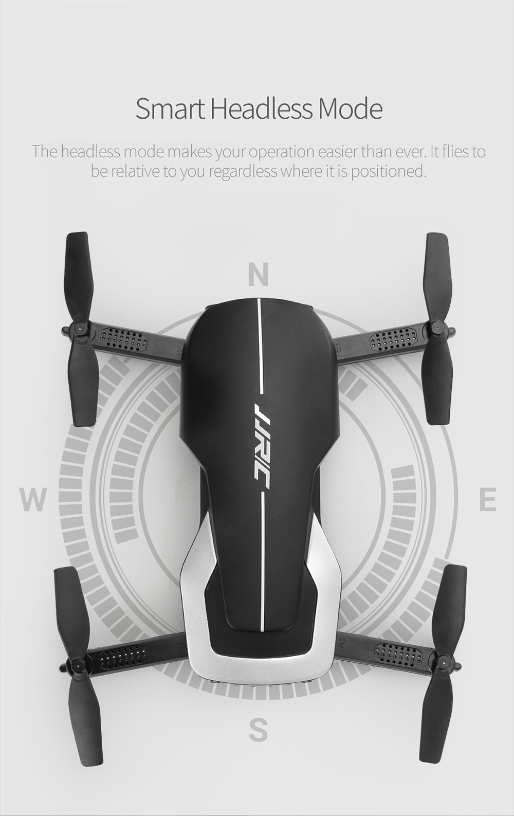 JJRC H71 GRUS 1080P WIFI FPV Foldable RC Quadcopter With Optical Flow Positioning RTF - White