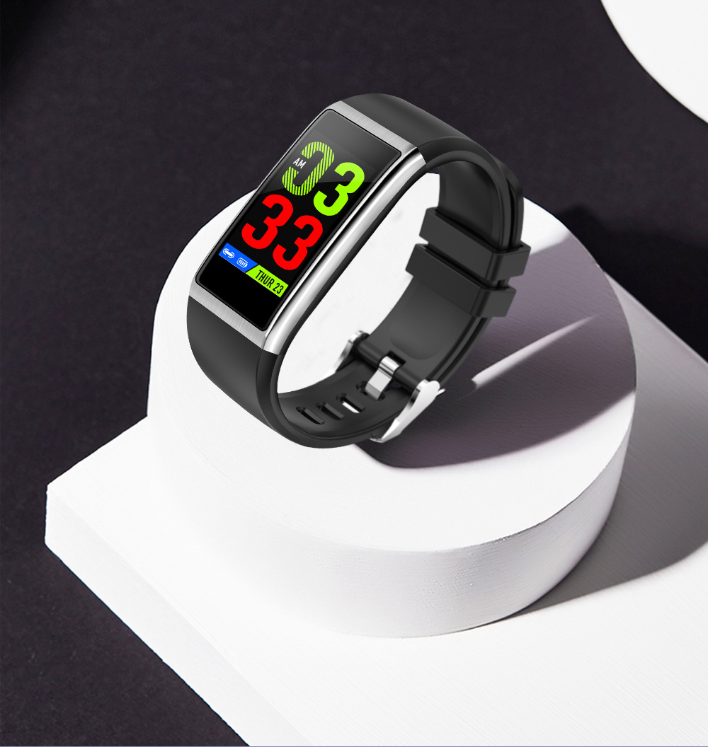 Makibes HR9 Smart Bracelet 1.14 Inch IPS Color Screen Continuous Heart Rate Monitor IP68 Water Resistant - Black