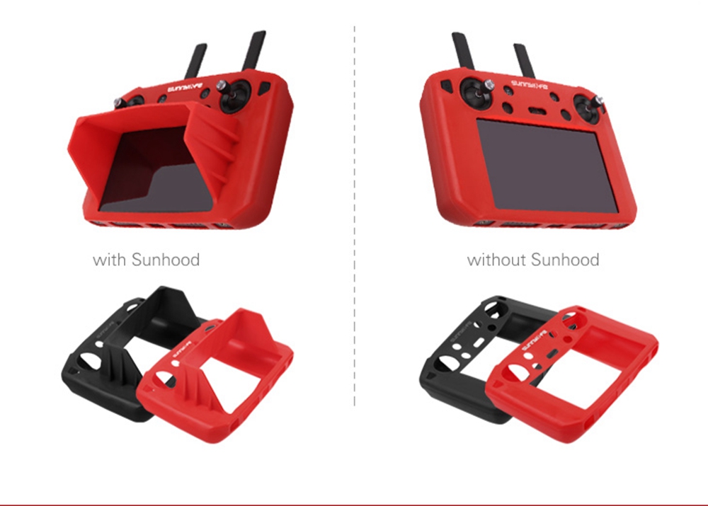 Sunnylife Expansion Accessories Remote Control Silicone Case with Hood for DJI Smart Controller - Black
