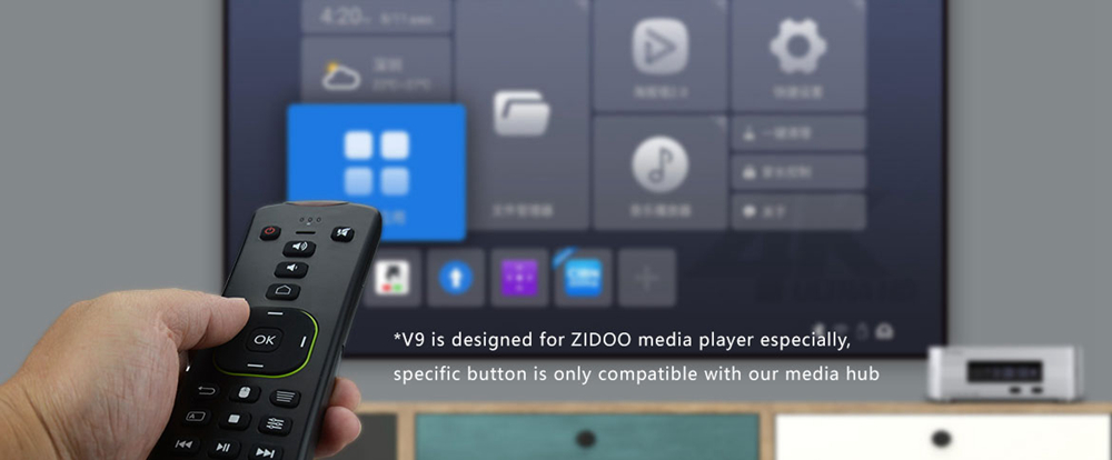 ZIDOO V9 2.4G Wireless Air mouse Keyboard with Six-axis Gyroscope LED Indicator