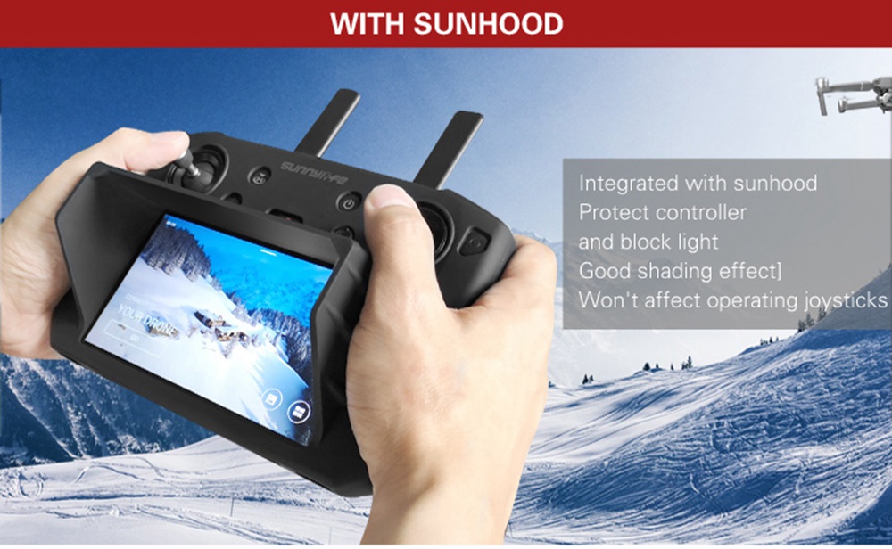 Sunnylife Expansion Accessories Remote Control Silicone Case with Hood for DJI Smart Controller - Black