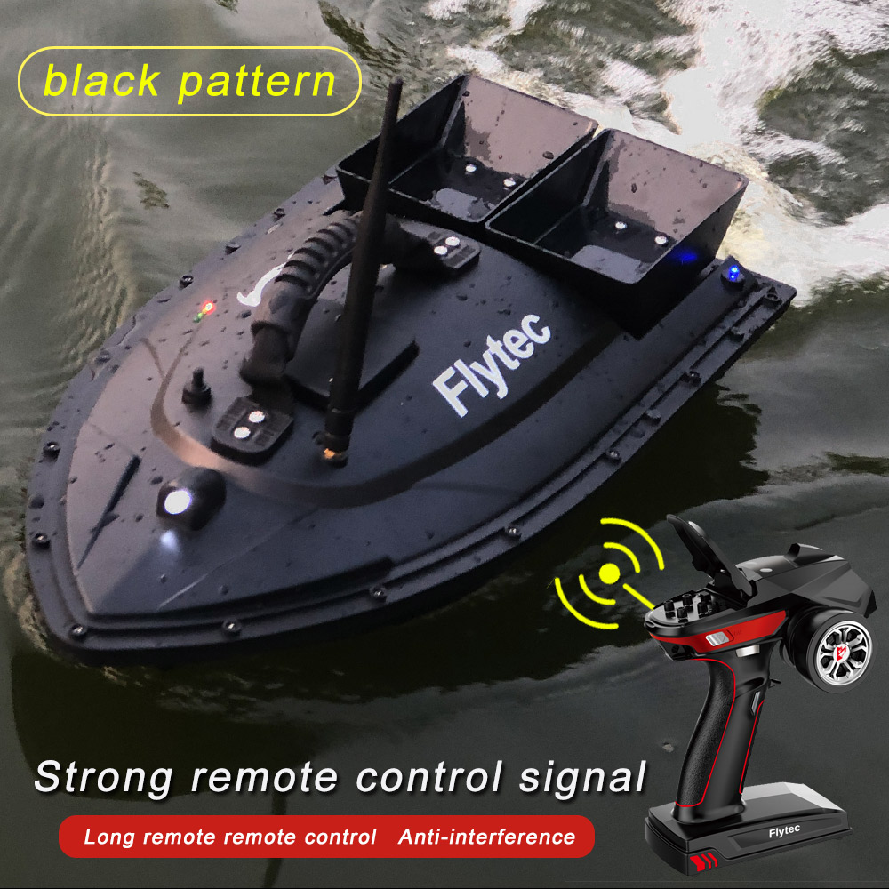 Flytec V500 500m Remote Distance Fishing Bait Double Motor 5.4km/h Fish Finder RC Boat - RTR/Black