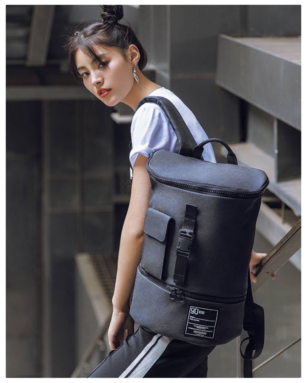 Xiaomi 90FUN Casual Outdoor Travel Backpack 14 Inch Laptop Bag Size L - Dark Blue