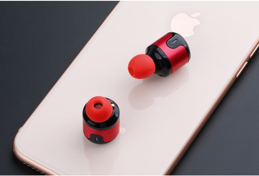 Awei T8 TWS Bluetooth 4.2 3D Stereo Wireless In-Ear Earphones Charging Box 700 mAh - Red