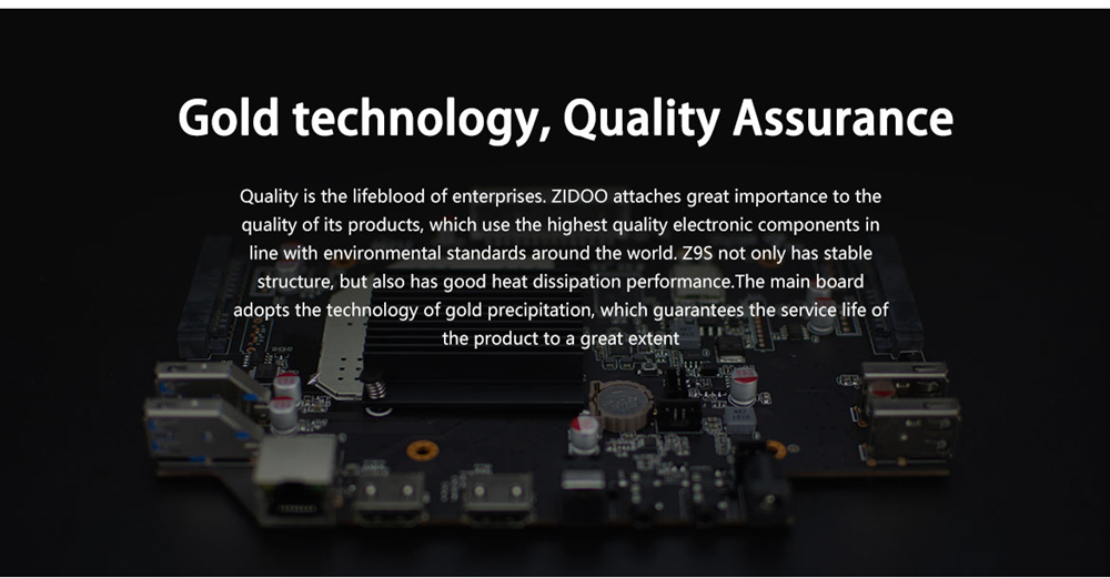 ZIDOO Z9S Realtek RTD1296 Android  2GB/16GB Blue-ray Navigation 4K UH TV Box  Dual Band WIFI Gigabit LAN SATA 3.0 USB 3.0 Bluetooth