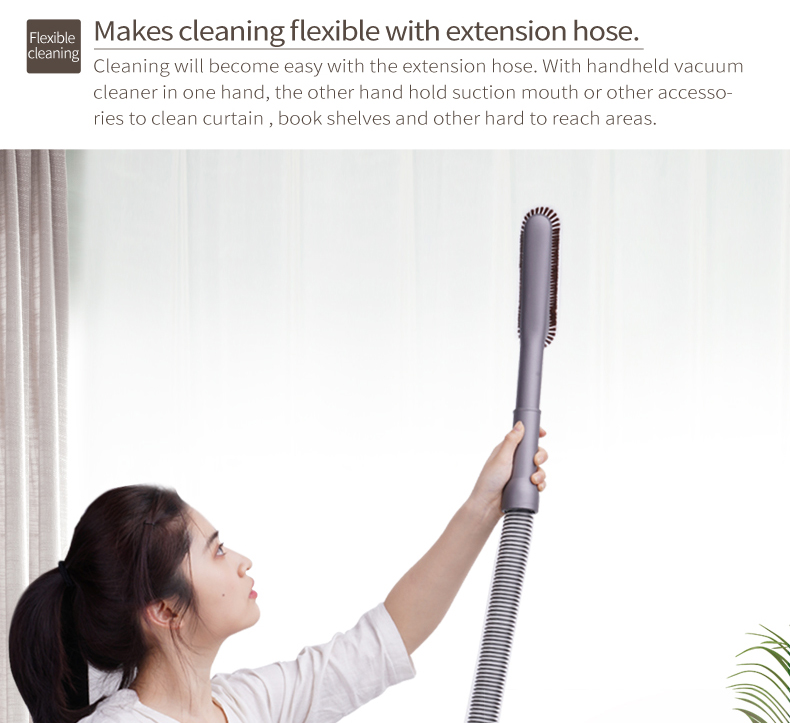 Original Stretch Hose + Soft Brush Kit for Xiaomi JIMMY JV51 Lightweight Cordless Stick Vacuum Cleaner - Grey