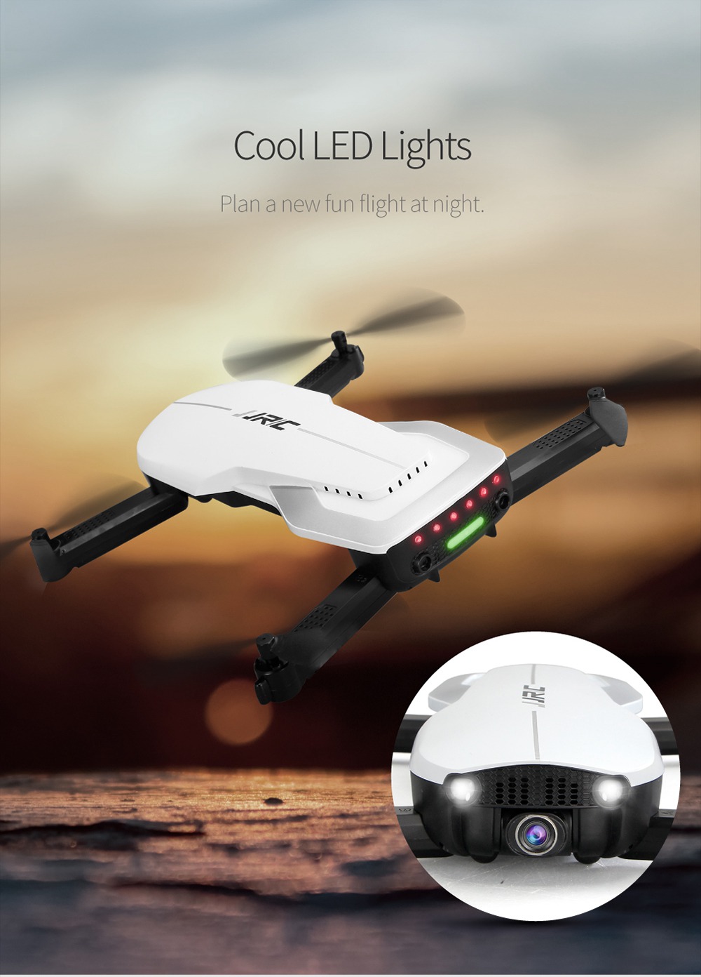 JJRC H71 GRUS 1080P WIFI FPV Foldable RC Quadcopter With Optical Flow Positioning RTF - White