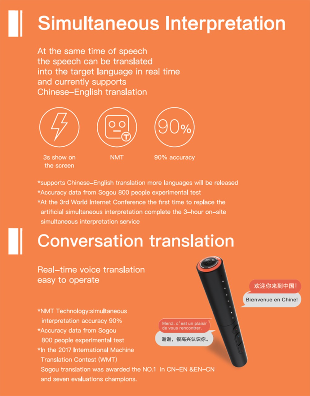Sogou Multilingual Recording Translation Pen 18 Languages