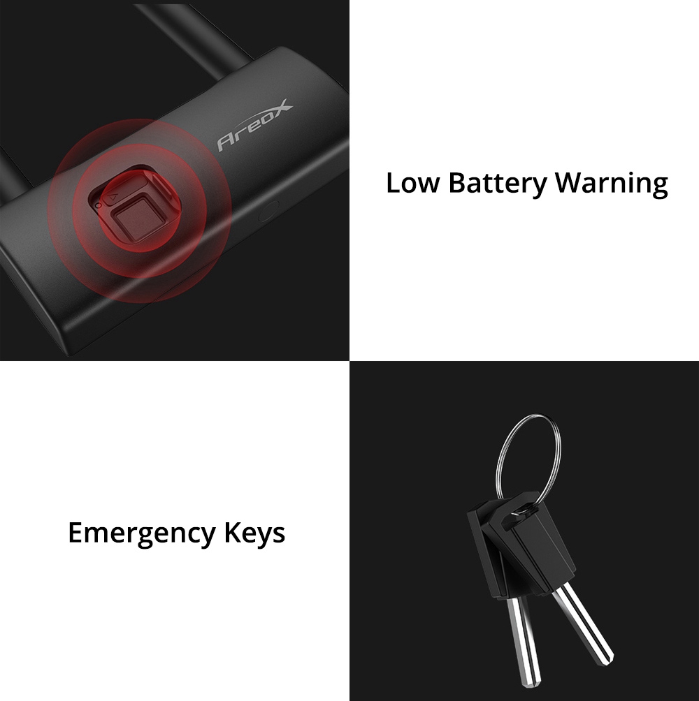 Xiaomi Youpin AreoX U8 Fingerprint U-lock for Bicycle Motorcycle - 11.81 inches