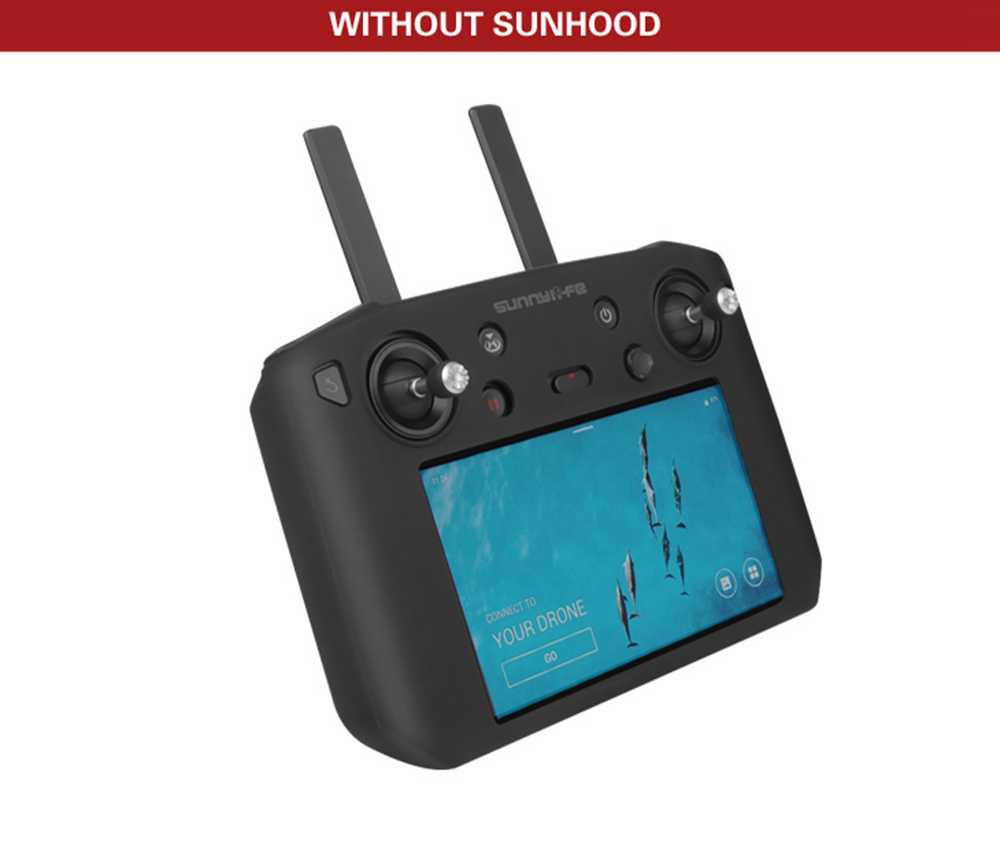 Sunnylife Expansion Accessories Remote Control Silicone Case with Hood for DJI Smart Controller - Black