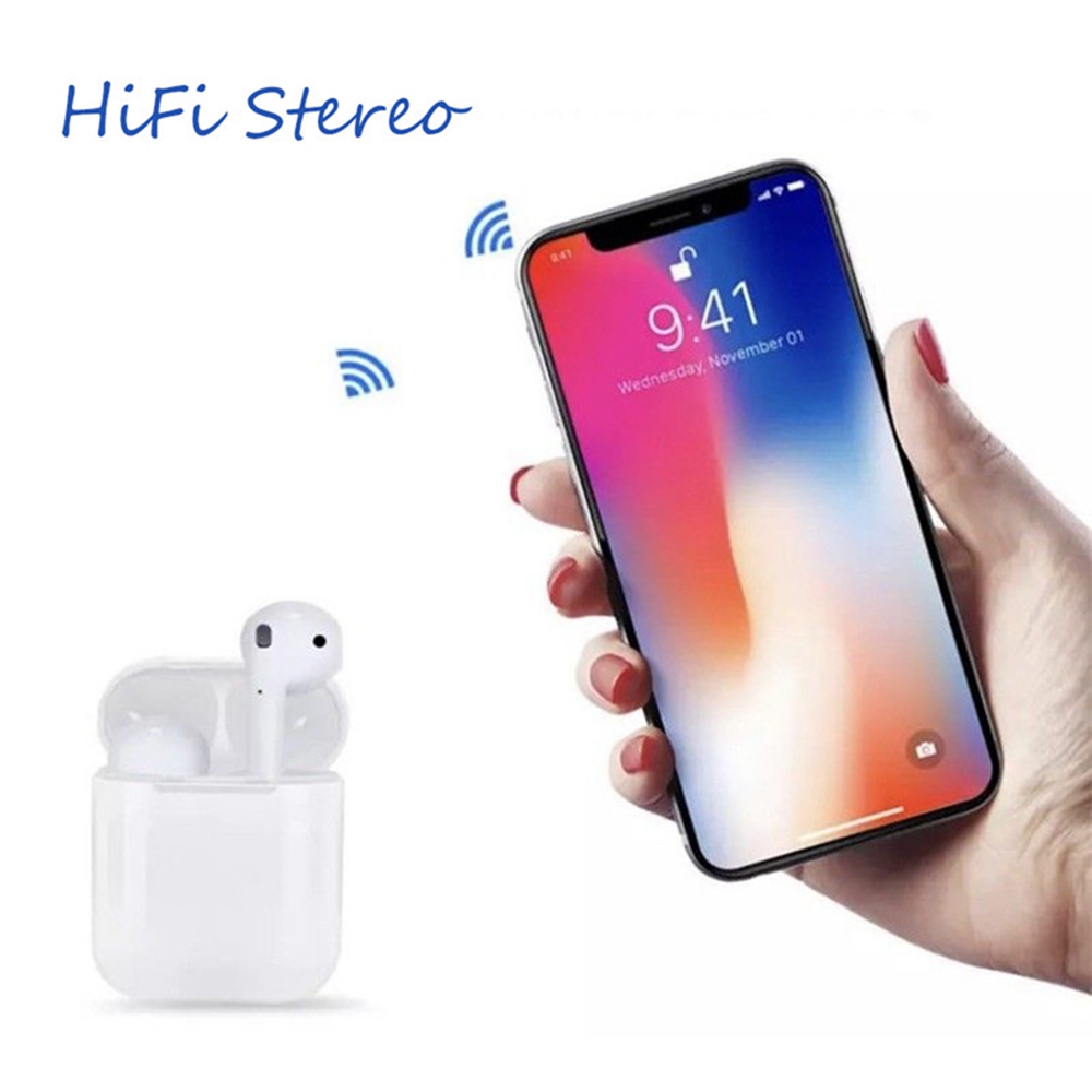 i18 TWS Bluetooth 5.0 Earbuds Touch Control About 4.5 Hours Working Time - White