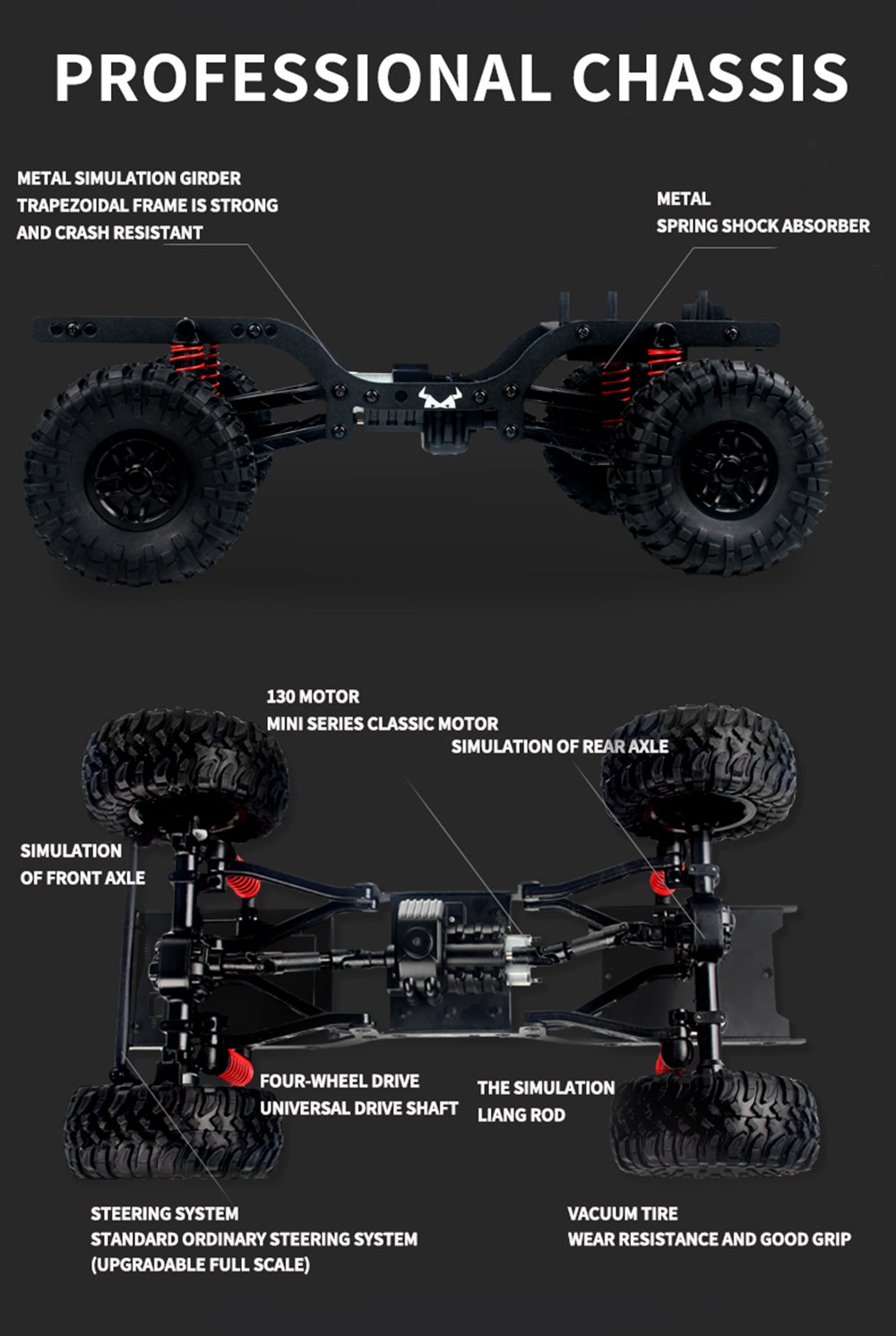 MN Model MN-45 1/12 2.4G 4WD Climbing Off-road Vehicle RC Car With LED Light RTR - Blue