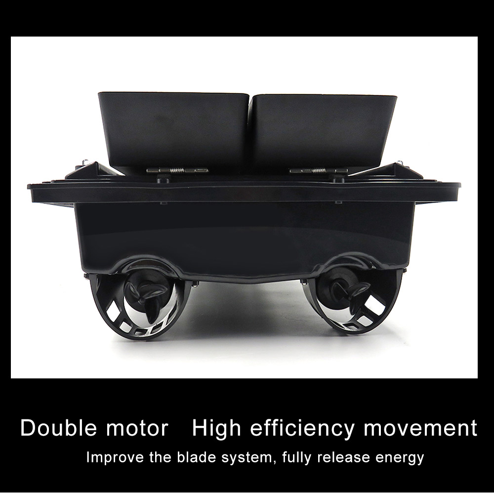 Flytec V500 500m Remote Distance Fishing Bait Double Motor 5.4km/h Fish Finder RC Boat - RTR/Black