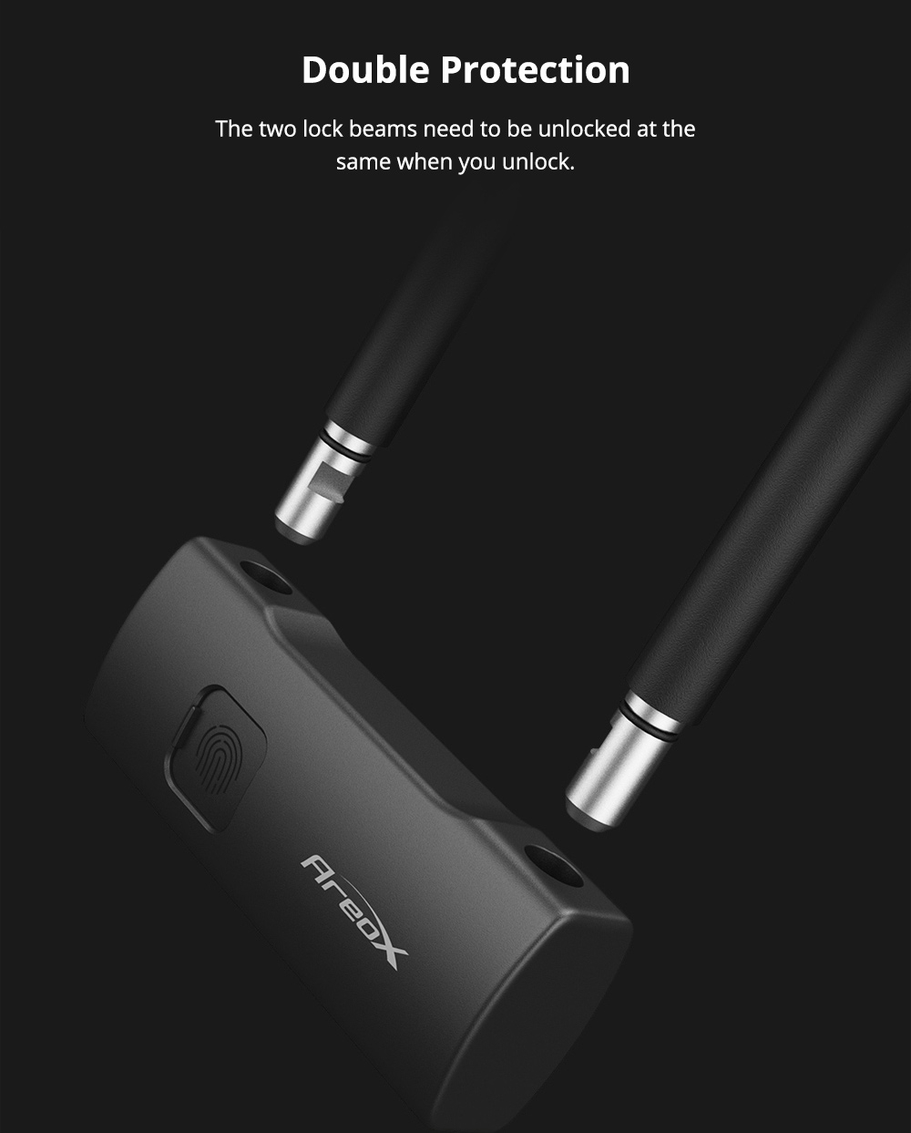 Xiaomi Youpin AreoX U8 Fingerprint U-lock for Bicycle Motorcycle - 11.81 inches