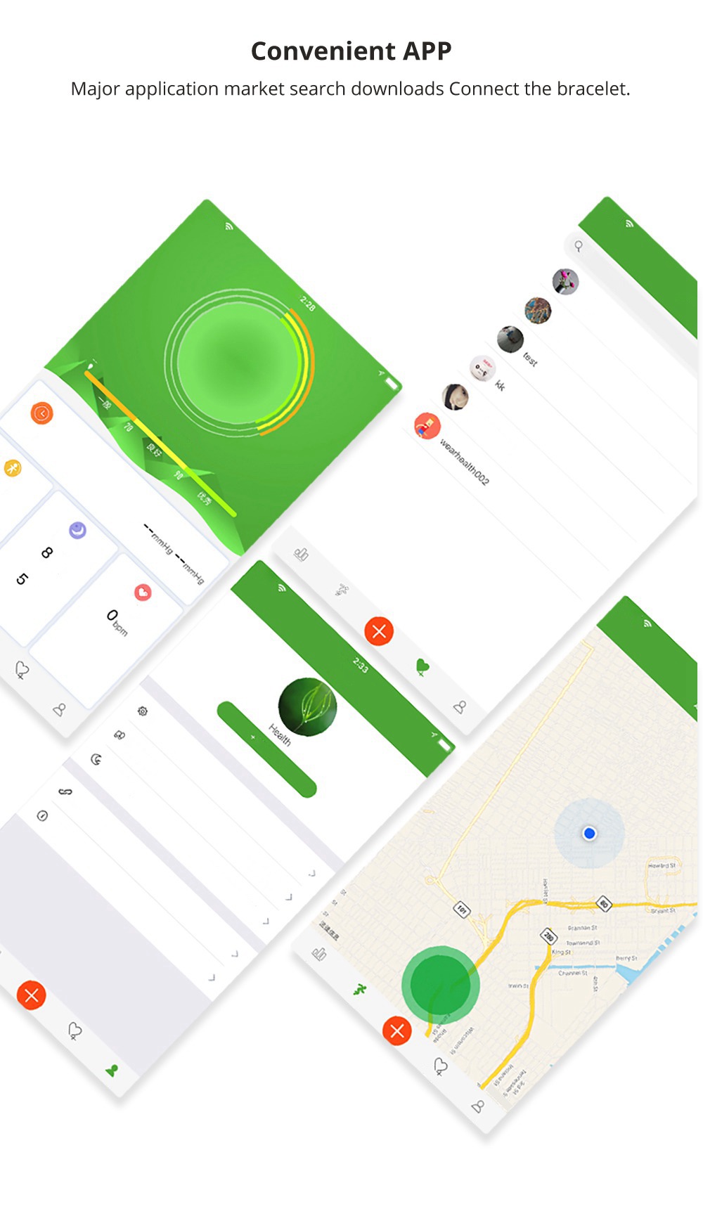 Makibes B02 Smartwatch 1.3 inch Round TFT IP67 Water Resistant  Fitness Tracker Blood Pressure Color UI Wristband - Blue