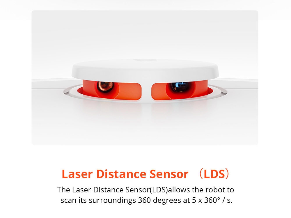 Xiaomi Mijia 1S Robot Vacuum Cleaner LDS + Visual Navigation 2000Pa Suction AI Image Recognition APP Zoned Cleaning Virtual Wall 5200mAh - White