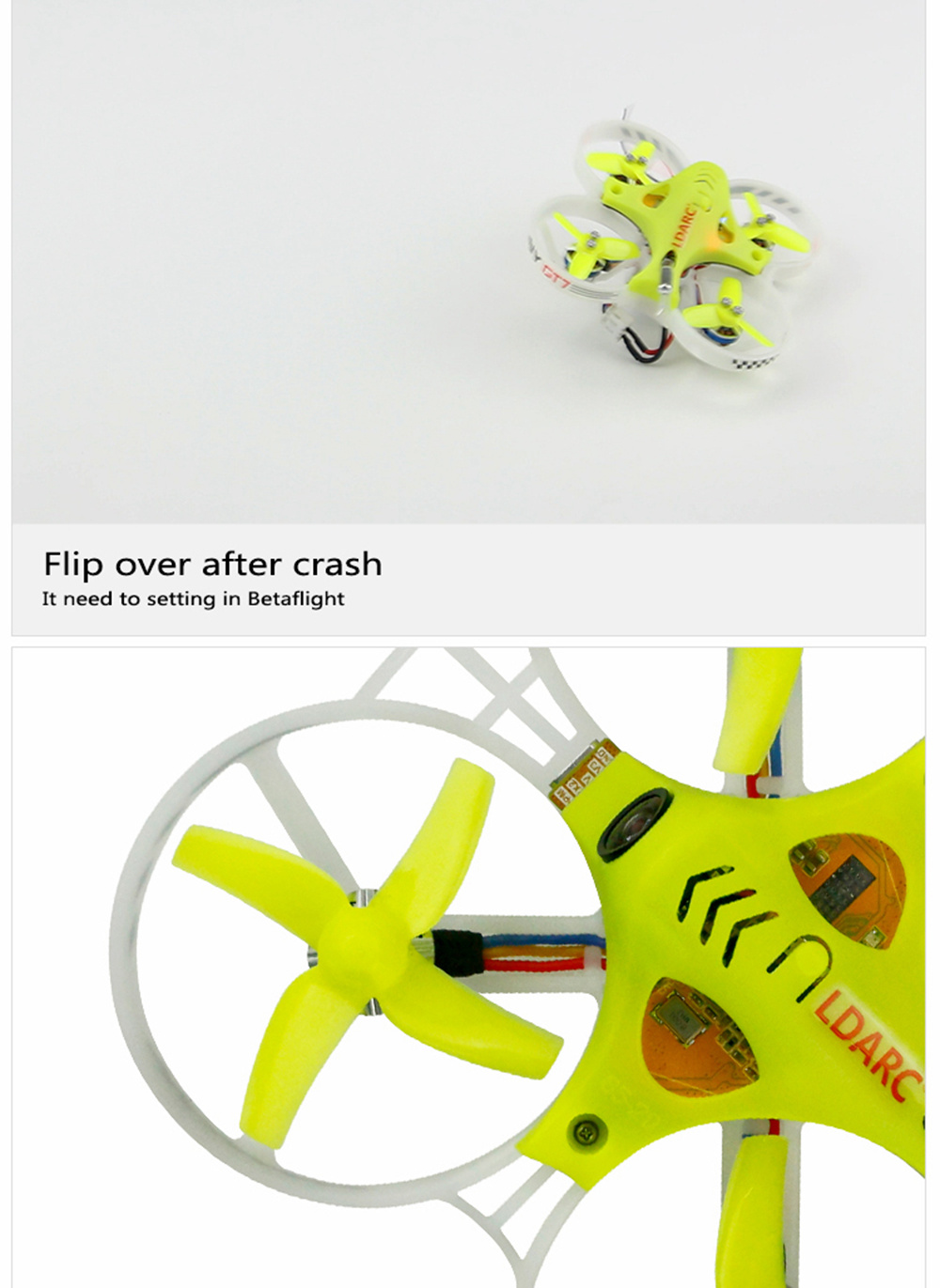 LDARC Tiny GT7 2019 75mm 2S Brushless Whoop RC Racing Drone BNF - Flysky Receiver