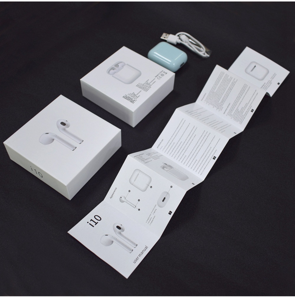 i10 TWS Bluetooth 5.0 Earbuds Button Control  About 4 Hours Working Time - White