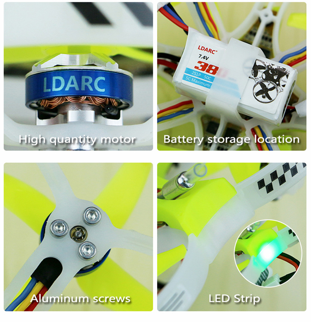 LDARC Tiny GT7 2019 75mm 2S Brushless Whoop RC Racing Drone BNF - Flysky Receiver