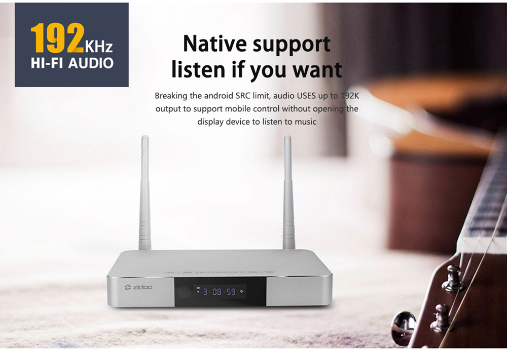 ZIDOO Z9S Realtek RTD1296 Android  2GB/16GB Blue-ray Navigation 4K UH TV Box  Dual Band WIFI Gigabit LAN SATA 3.0 USB 3.0 Bluetooth