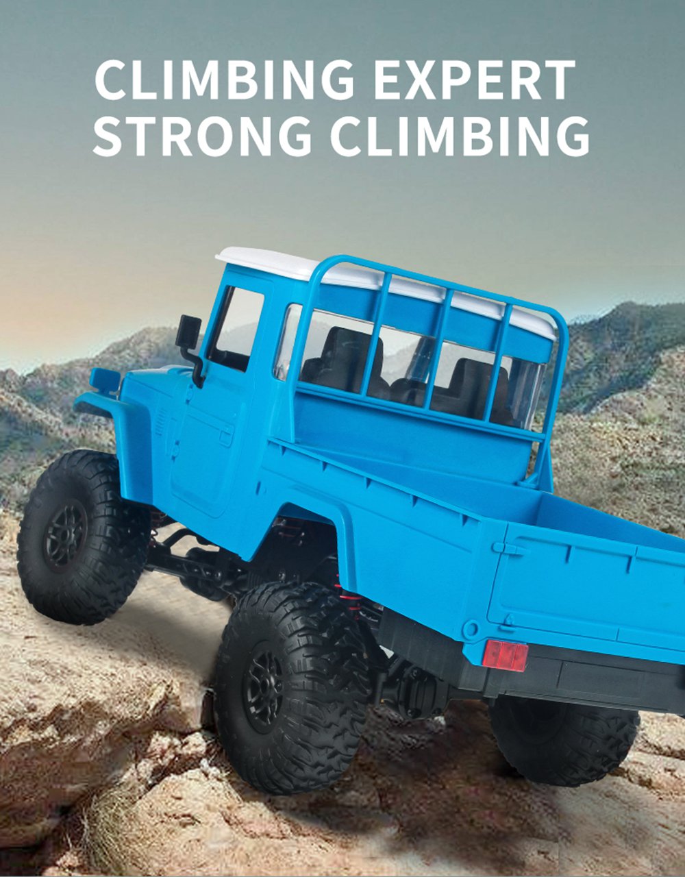 MN Model MN-45 1/12 2.4G 4WD Climbing Off-road Vehicle RC Car With LED Light RTR - Blue