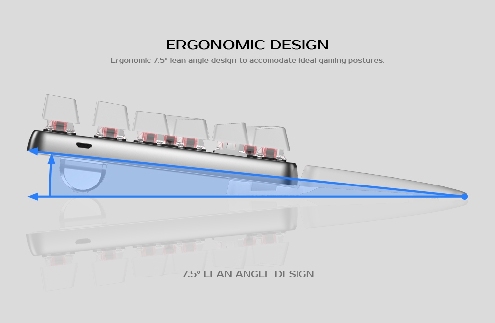 GameSir GK300 Wireless Bluetooth/2.4G Mechanical Gaming Keyboard TTC Blue Switch - White