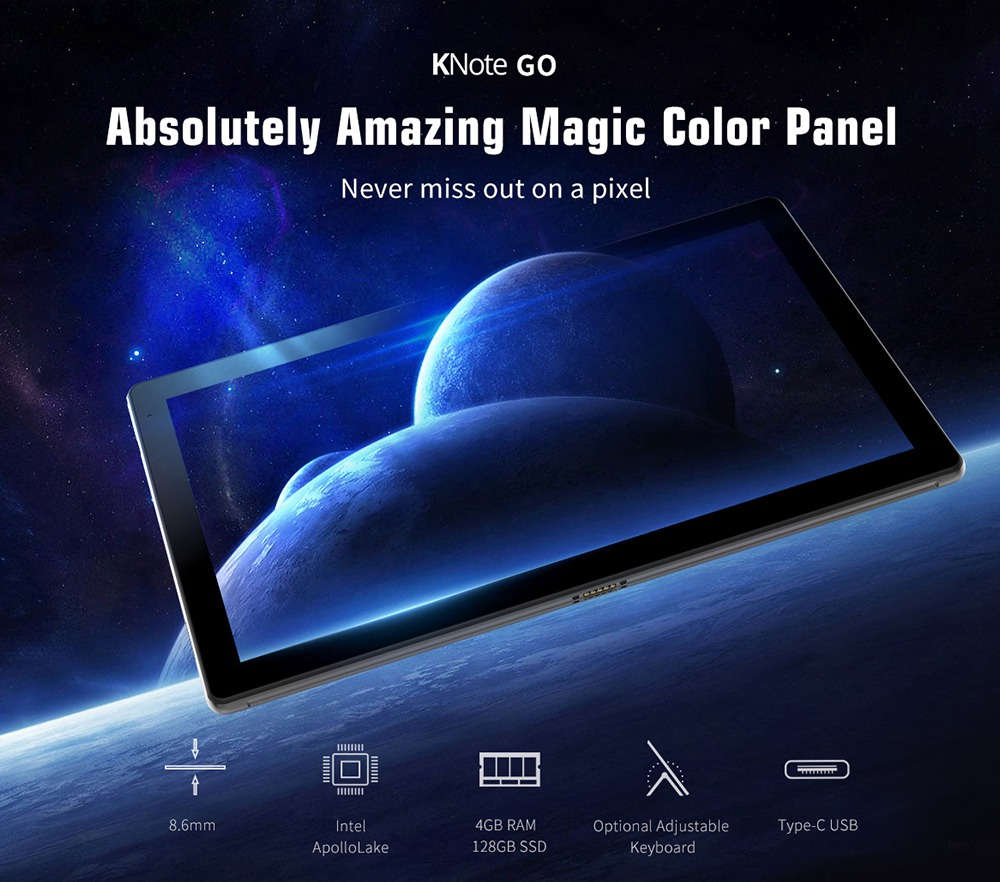 ALLDOCUBE KNote GO Tablet PC Intel ApolloLake N3350 Dual Core 11.6" IPS 1920*1080 4GB RAM 128GB SSD Windows 10 - Grey