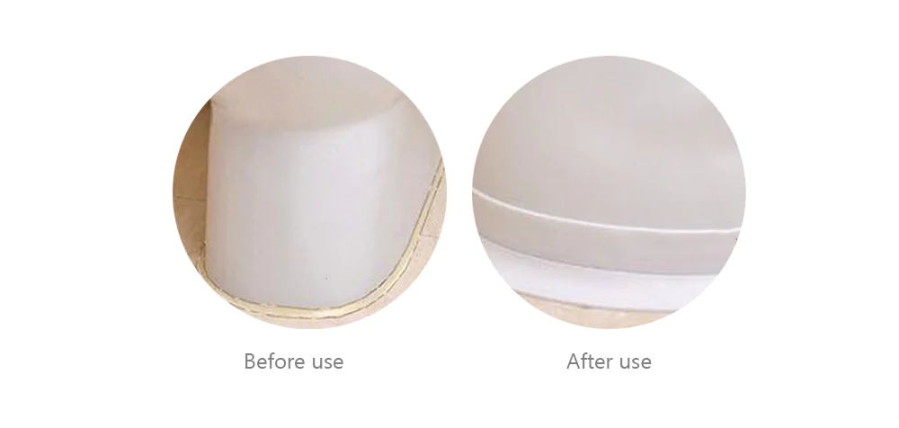 Self Adhesive Wall Seal Ring Tape for Kitchen Bathroom Water Resistant Mold Proof - White