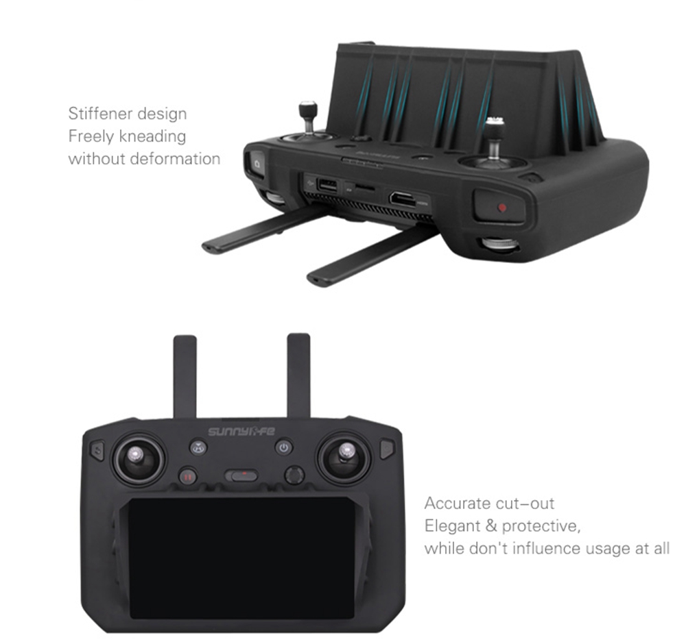 Sunnylife Expansion Accessories Remote Control Silicone Case with Hood for DJI Smart Controller - Black