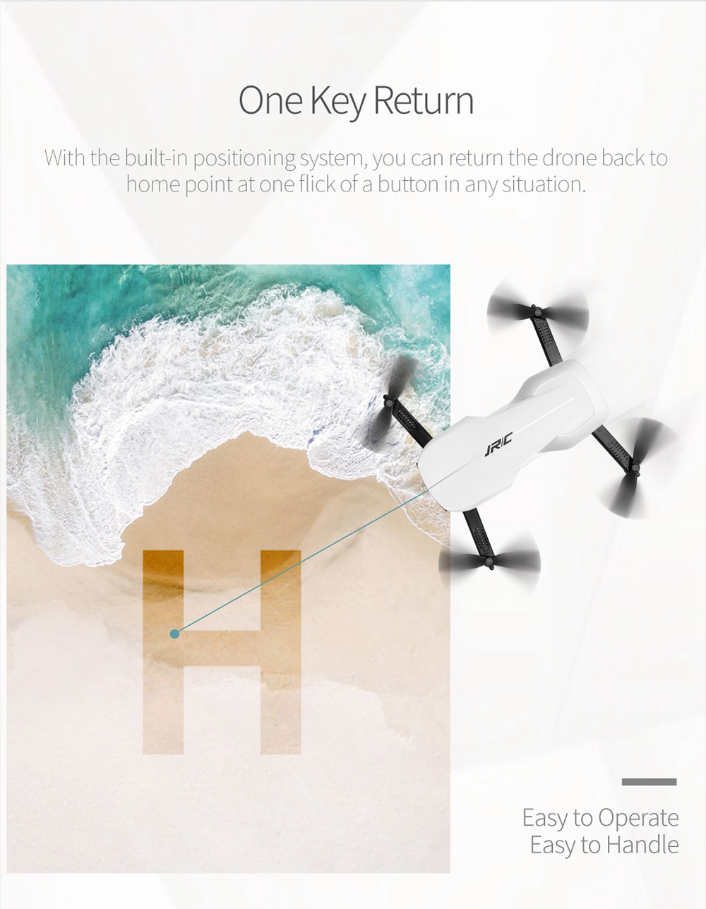 JJRC H71 GRUS 1080P WIFI FPV Foldable RC Quadcopter With Optical Flow Positioning RTF - White