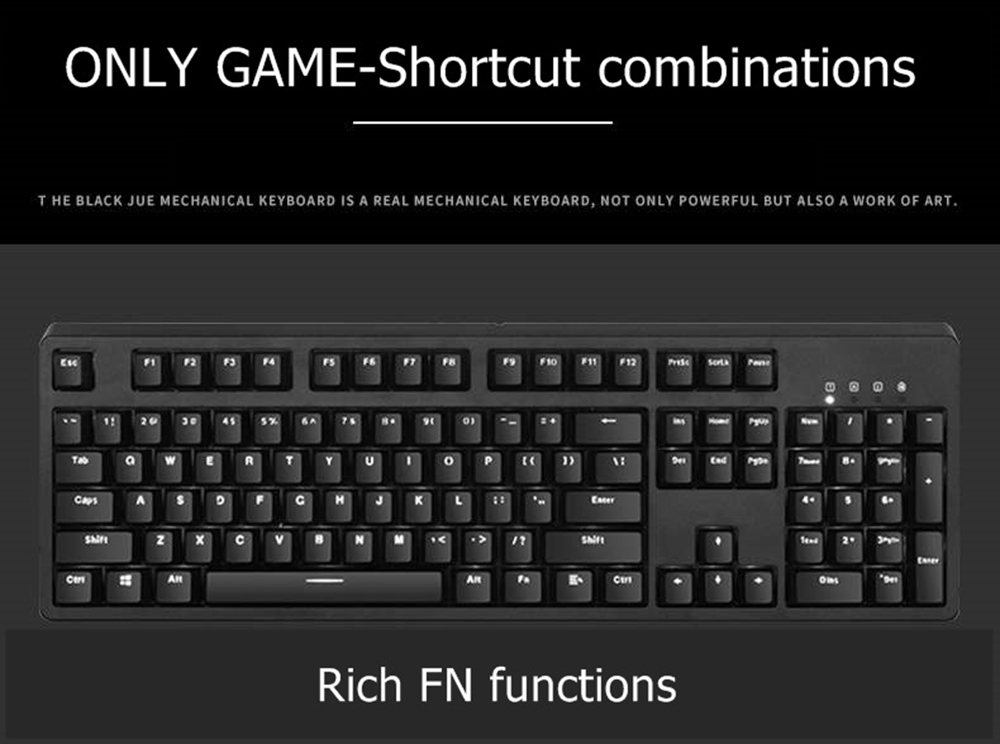 Ajazz AK535 USB Wired Mechanical Gaming Keyboard Black