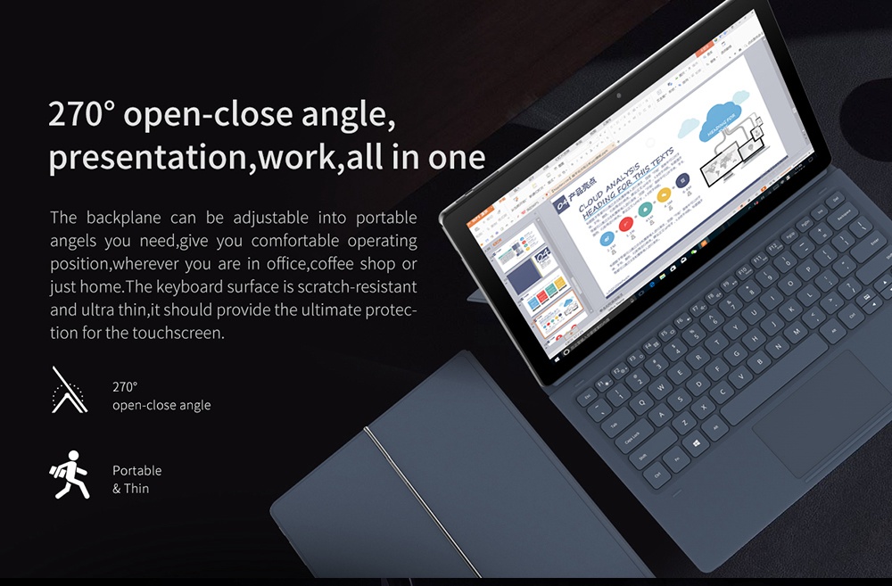 ALLDOCUBE KNote GO Tablet PC Intel ApolloLake N3350 Dual Core 11.6" IPS 1920*1080 4GB RAM 128GB SSD Windows 10 - Grey