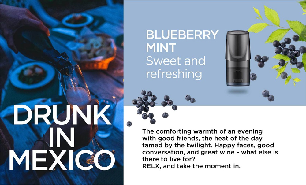 3PCS Original RELX Replacement E-liquid for RELX E-Cigarette - Mint